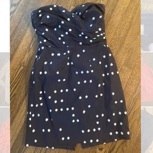 Polka dot navy H&M strapless dress